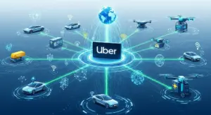 Uber partnerships and innovations network visualization showing strategic collaborations and technology integration