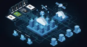 Uber technology stack layers showing mobile apps, GPS systems, cloud infrastructure and payment processing