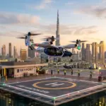 Joby electric air taxi taking off from Dubai vertiport