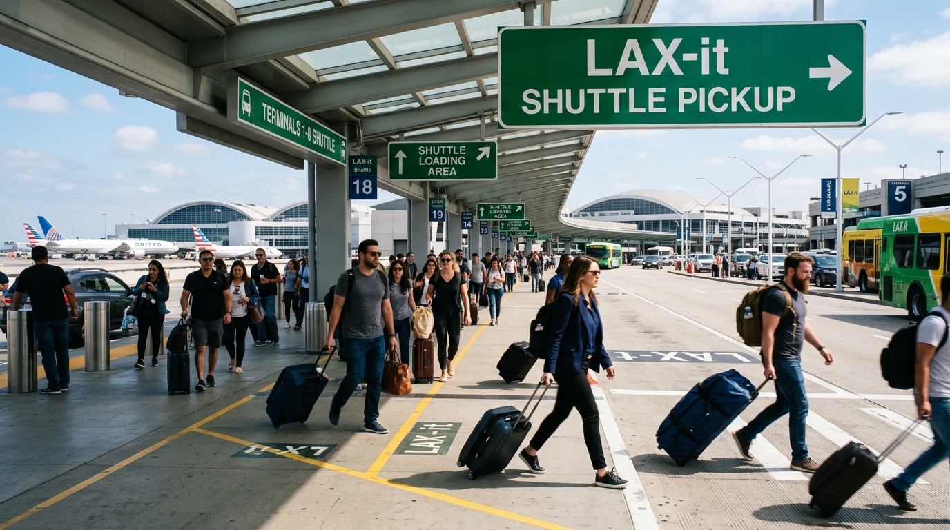 Travelers heading to LAX-it pickup lot