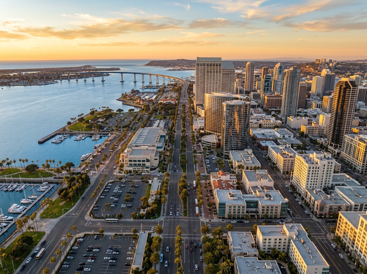 Downtown San Diego at golden hour
